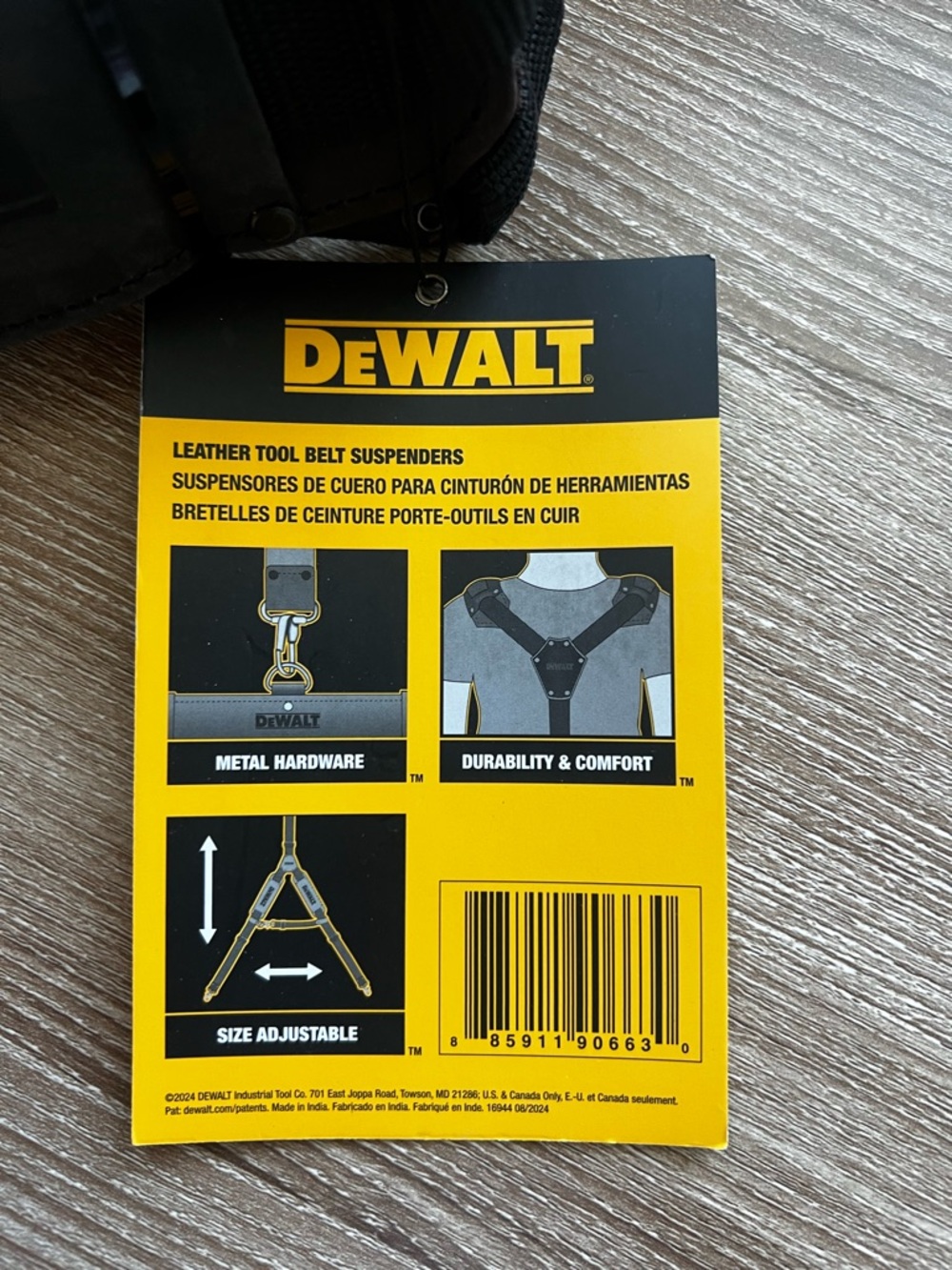 DEWALT Leather Tool Belt Suspenders in Brown and Black